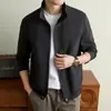 Jaqueta Casual Masculina com Gola Alta Estilo Old Money Outono 2026 Nova Leve Mature Casaco Casual Jaqueta Corta-vento para Homens