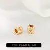 Cuentas Barril de Zirconia Chapadas en Oro de 14 Quilates que Conservan el Color, Trébol de Cuatro Hojas, Accesorios de Cuentas Espaciadoras de Agujero Grande para Pulseras de Cristal Hechas a Mano para Bricolaje