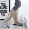 Botas de Lluvia para Mujer, Botas de Agua de Caña Alta para Mujer, Botas de Lluvia para Mujer con Forro de Lana, Zapatos de Agua Largos Engrosados, Impermeables, Antideslizantes, Resistentes a la Lluvia
