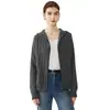Cárdigan de Cachemir con Cremallera y Capucha 2026 Otoño/Invierno Nuevo para Mujer Camisa Base de Punto Trenzado Elegante Holgado Adelgazante Abrigo