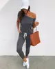 2022 nuevo transfronterizo primavera/verano ropa de mujer ebay Amazon venta caliente hombro descubierto manga corta bolsillo encaje hombro con cordones mono