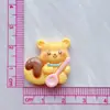 Accesorios de Resina, Pasadores Hechos a Mano Infantiles para DIY, Llaveros, Pegatinas para Papelería, Comida de Dibujos Animados, Decoraciones de Oso de Mantequilla