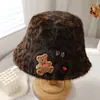 Sombrero de Lana con Estampado de Leopardo Retro, Lazo Bordado, para Mujer, Otoño e Invierno, Caliente, Protección para las Orejas, Cara Linda Visible, Gorro Pequeño para el Frío
