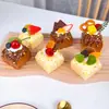 Modelo de Bolo Fruta Falsa Rolinho de Ovo Pão Mesa de Sobremesas Decoração de Vitrine Arranjo de Cena Adereços de Foto Brinquedos