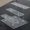 Prateleira de Armazenamento de Joias e Perfumes em Acrílico Transparente Personalizada, em Degraus, Multicamadas, Modelo Feito à Mão para Exibição