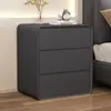Mesa de cabeceira moderna minimalista estilo creme 2026, modelo novo ultrarraso com três camadas, armazenamento de luxo leve para quarto para uso doméstico