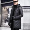 Jaqueta de Pele de Ovelha com Penas Jaqueta Elegante com Capuz de Couro Genuíno Jaqueta Masculina de Couro Puro Couro Inteiro Outono e Inverno Couro Bovino Puro Luxo Acessível Moda e Lazer