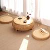 Mesa redonda pequeña con ventana salediza de ratán tejido, mesa de centro tipo tatami, mesa de suelo Kang, alféizar de ventana para dormitorio, mesa baja de madera maciza de estilo japonés