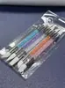 Pluma de silicona para decoración de uñas, herramienta multifuncional para relieve y difuminado, tallado de polvo de espejo mágico, pluma aplicadora de color degradado, pluma de presión para calcomanías de doble punta