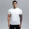 Nova Camiseta de Gola Redonda Plus Size de Verão Shell Macio Clone Algodão Caimento Manga Curta Antirrugas Secagem Rápida Respirável Fitness Masculino