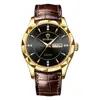 Binbond Douyin Popular Reloj para Hombre Comercio Exterior Reloj Dorado Correa de Acero Calendario Dual Semana Reloj de Cuarzo Venta al por Mayor Reloj para Hombre