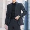 Blazer casual masculino, jaqueta slim fit estilo coreano, casaco de primavera e outono, jaqueta formal de um botão moderna e estilosa