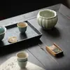 Urnas de Ceniza Dinastías Tang y Song para Accesorios de Ceremonia del Té, Recipientes de Cerámica para Aguas Residuales, Posavasos para Té Multifuncionales con Cenicero