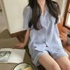 Novo Pijama Casual 2025 Feminino Verão Novo Casual Solto Manga Curta Shorts Doce Fino Conjunto Roupa de Casa