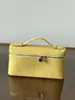 L19 Bolsa para Lonchera Forro Estampado de Avestruz Bolso Bandolera de Piel de Cabra Bolsa Caja Versátil de un Hombro Cruzada Bolsa Cuadrada Pequeña