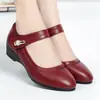 Zapatos de Cuero para Mujer con Tacón de Cuña de Velcro Modelo Nuevo Otoño 2026 para Personas de Mediana Edad y Mayores, Cómodos de Piel Suave con Correa Antideslizante Zapatos para Mujer