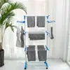 Estante Secador de Ropa de 19 Tubos, Estante de Ropa Multicapa Móvil, Estante para Toallas del Hogar, Estante Secador de Ropa Plegable Telescópico de Pie Fabricante