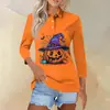 Novo Modelo 2026 para Plataformas de E-commerce Independentes, Amazon Transfronteiriço Estilo Europeu Casual Americano Camisa Polo MB14 de Manga Longa com Botões Halloween