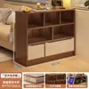 Estantería de Madera Maciza de Pie Armario de Almacenamiento Armario con Rejilla de Almacenamiento Integrada Estantería para Libros de Casa Estante de Almacenamiento Armario Lateral para Sofá Armario Bajo