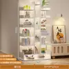 Estante pequena simples, estante de armazenamento de chão, prateleira de armazenamento de parede, estante de exibição para sala de estar/escritório, armário de armazenamento estreito ao lado da mesa