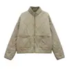 Para Comércio Exterior Transfronteiriço Europeu e Americano Roupas Femininas Aliexpress Mais Vendidas Simples Versátil Jaqueta de Algodãoacolchoada com Gola Alta