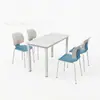 Mesas y Sillas para Cafetería de Estudiantes Escolares, Comedor para Personal de Fábrica de Empresa Comercial, Tienda de Postres y Té de Leche, Juego de Mesa y Sillas de Comedor de Pizarra