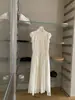 Vestido Francés de Verano 2026, Suave y Elegante, con Bordes Fruncidos, Cintura Fruncida y Elegante Diseño Largo