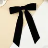 Pinza para el pelo con lazo de terciopelo de venta caliente en Europa y América, Pinza de resorte para el pelo Vintage Versátil de Alta Gama, Accesorios Elegantes para el Cabello