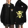 2025 Invierno Hzw Nuevo Luffy Anime Periférico Sudadera con Cremallera Bidimensional Otoño e Invierno Chaqueta de Forro Polar Cosplay