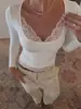 Estilo INS llegada de verano nueva ropa para mujer encaje de letras tendencia madre corte ajustado top de color liso camiseta