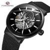 2023 Nuevo Forsining Moda Casual Europea y Americana Correa de Malla Hueca Reloj Mecánico Automático Venta al por Mayor