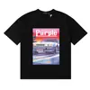25Ss Marca Morada de Calle Marca Americana de Moda Camiseta Casual Retro Holgada de Manga Corta Estilo Igual para Pareja