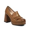 Tacones Altos Primavera y Otoño Punta Cuadrada Plataforma Impermeable Boca Media Zapatos de Salón para Mujer Retro Su Suela Gruesa para Viajar Tacón Grueso Tacones Súper Altos