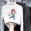 Roupa de baixo feminina com forro de fleece, novo estilo outono/inverno, roupa íntima para meninas pequenas, camiseta de manga comprida moderna e quente, top casual