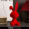 Adornos de Conejo Sentado con Terciopelo Lujo Ligero Gama Alta Entrada Mueble de TV Sala de Estar Hogar Decoraciones Suaves Nicho Sentido de Alta Gama