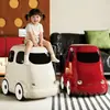 Papelera de Autobús Xingyou para Uso Doméstico en Sala de Estar y Dormitorio, Diseño Creativo de Alto Valor con Ruedas, Papelera de Presión de Juguete, Regalo