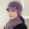 Llegada Nueva de Invierno Sombrero para Madre de Mediana Edad y Anciana Sombrero de Lana Grueso Acolchado con Terciopelo Tejido Sombrero para Ciclismo de Mujer Resistente al Viento Protección contra el Frío Protección para los Oídos
