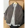 Jaqueta Harrington Masculina de Lona Lavada Pesada Rígida para Primavera com Costuras Deconstruídas de Alta Qualidade