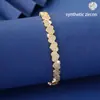 Pulseira Irregular de Cobre com Zircônia Incrustada em Forma de Coração de Luxo Leve de Alta Qualidade, Venda Quente Transfronteiriça, Joia de Mão Exquisita, Fashion e Versátil