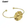 WT-B686 Moda al por mayor Colgante de Flor Latón Chapado en Oro de 18k Pulsera Fina Accesorios Diarios para Niñas Superpuestos