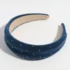 Moda Transfronteriza Simple Elegante Diadema de Esponja de Ala Ancha Color Sólido Otoño e Invierno Exquisito Terciopelo Diadema de Corona Alta Accesorio para el Cabello
