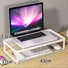Suporte elevatório para computador, organizador de mesa, base refrigeradora para laptop, armazenamento para dormitório/escritório, bandeja para teclado