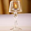 Diseño de lámpara de mesa europea directa de fábrica, portavelas de cristal romántico, accesorios de decoración para el hogar