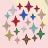 Nuevo Parche de Tela Bordado de Estrella de Cuatro Puntas con Purpurina Estrellas de Colores Adhesivo Termofusible Ropa Sombreros Bolsas Empaques Parche Decorativo Venta al por Mayor