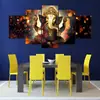 5 conjuntos de pintura em tela arte decoração de casa pintura cabeça tromba de elefante como imagem moderna de alta definição núcleo de pintura para decoração de sala de estar