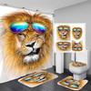 Cortina de chuveiro 3D com impressão digital série de animais Amazon