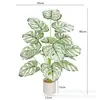 Venta al por mayor de fábrica flor artificial de alta calidad 15 horquillas hoja de caparazón de tortuga planta de simulación creativa pared de plantas en maceta ingeniería decorativa hojas verdes