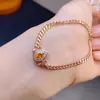 Pulsera Fanta Natural con Piedra Principal de Color Fuego de Alta Claridad 4*6mm Plata de Ley 925 Incrustación de Precisión