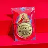 Moneda de Oro del Año de la Oveja Transfronteriza Llavero de Lámina de Oro Imitación Moneda de la Suerte Pegatina para Teléfono Oveja del Zodiaco Regalo de Año Nuevo Venta al por Mayor
