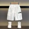 Shorts de Verano para Niños de Longitud Media con Bolsillos Laterales, Shorts Cargo Modernos, Pantalones Casuales Holgados de Sarja de Algodón, Pedidos Transfronterizos del Extranjero
